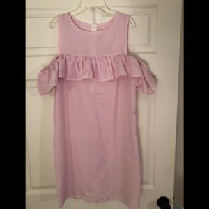 Pink and white sear sucker dress